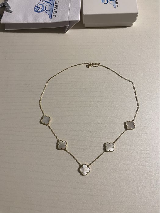 Златно колие 14 карата по модел Van cleef злато  / златен синджир