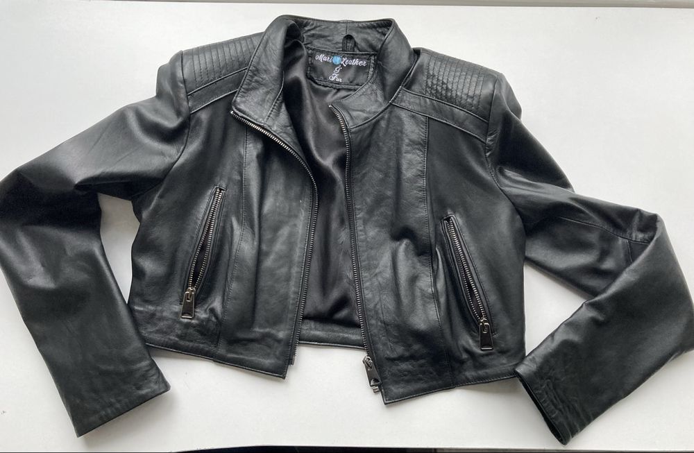 Кожено късо яке размер S