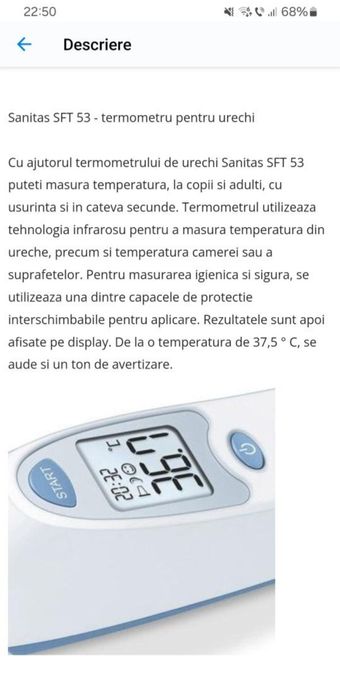 Termometru digital Sanitas SFT53 nou