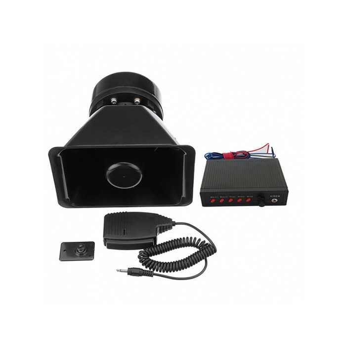 Сирена с микрофон 12V 100W 125db