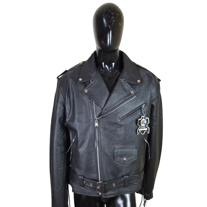 Класическо рокерско кожено яке НОВО | Размери 3XL–XL7