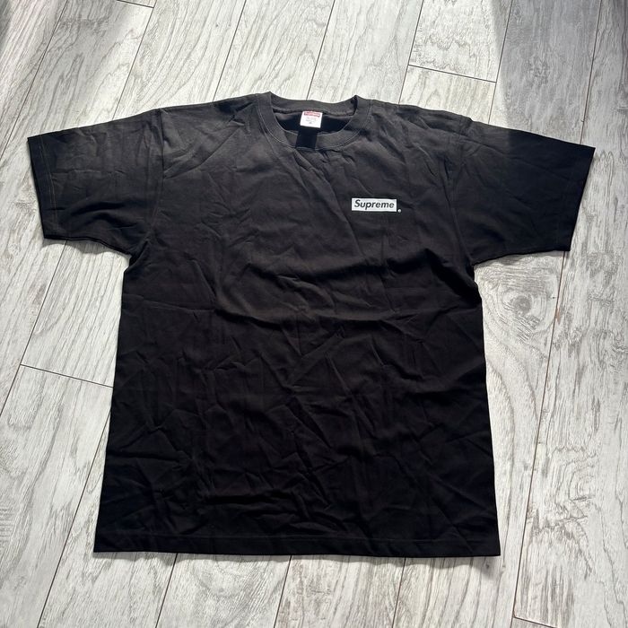 Supreme черна тениска с ангели и box logo на гърдите XL нова