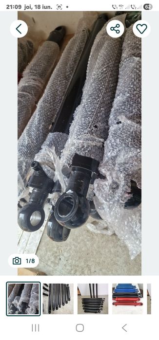 Cilindru hidraulic de la 300 mm la 1300 mm cu o cursa de deschidere intre 200 mm si 1000 mm (1 metru).tija grosime intre 30 mm si 50 mm noi