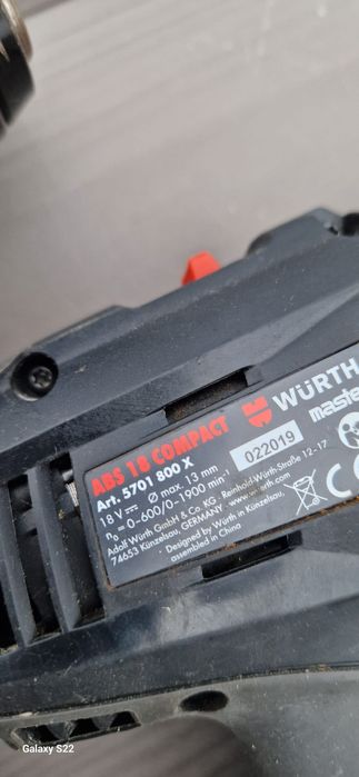 Wurth autofiletanta pe 18 V