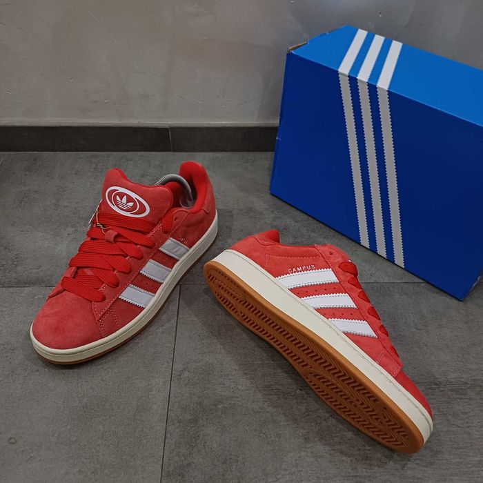 Нови Маратонки Adidas Campus 00s Червени естествен велур 42 размер