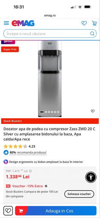 Dozator apa de podea cu compresor ZASS, apa calda/apa rece