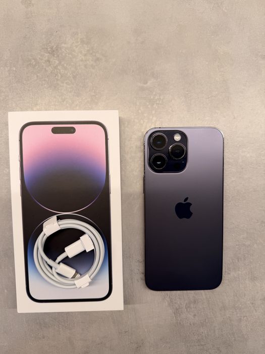 I phone pro max deep purple cu cablu de incarcare