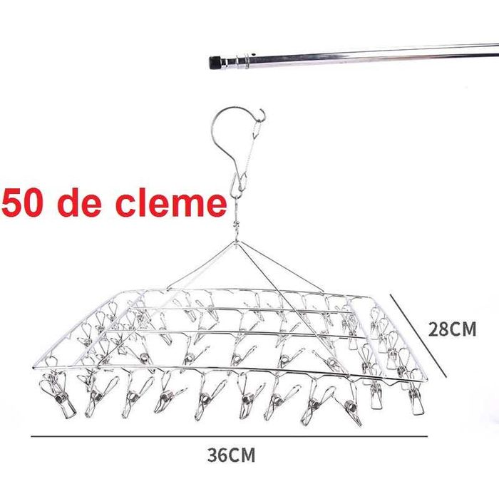 Uscator rufe interior 50 cleme/35 cleme rabatabil. Nou ambalat!