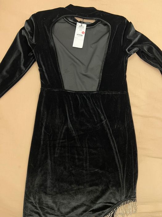 Къса рокля с ресни камъни Нова