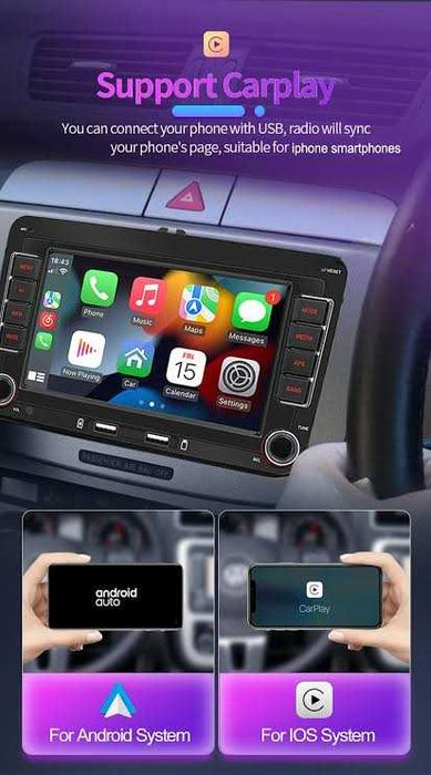 Андроид Мултимедия VW GOLF 6 CARPLAY,Waze,Andorid Auto,Iphone ANDROID 16