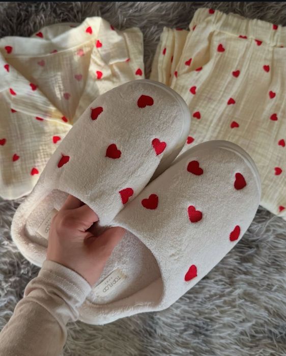 Пижама с принтом сердечки