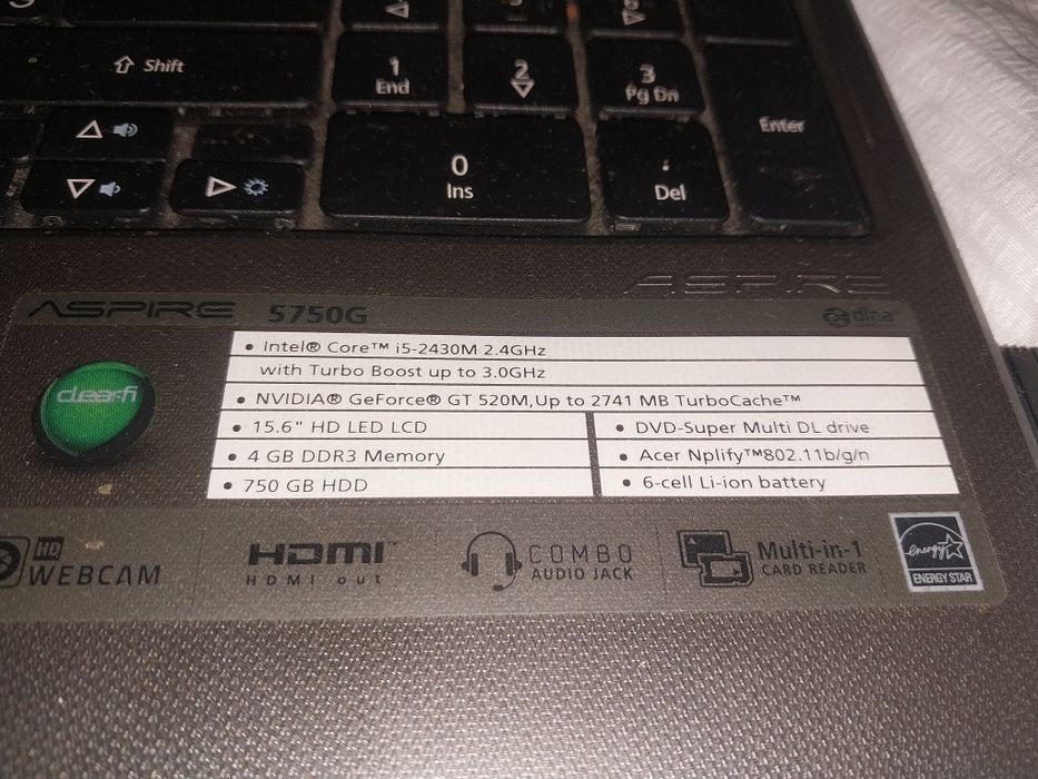 Ноутбук acer 5750