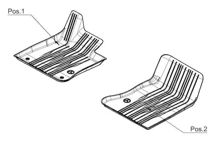Всесезонни стелки за пода Dynamic Lines - Mercedes GLC x254 само задни
