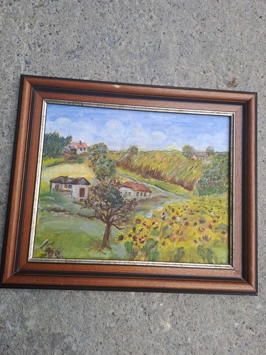 tablou pictura pe pfl 38/32 cm semnat