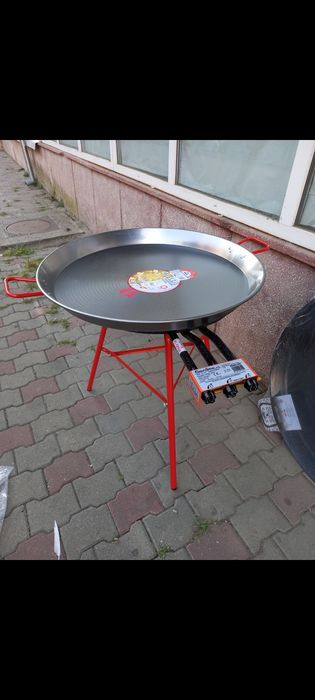 Tigaie Paella oțel finisat 55cm + trepied Promo 235 lei 30/34/36/38/40