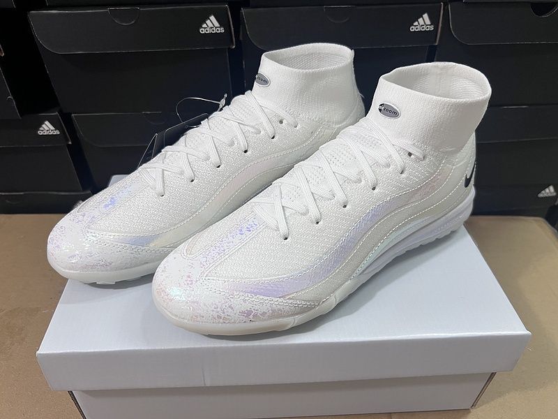 Ghete fotbal nike air zoom mercurial superfly 9 elite tf - white/pearl