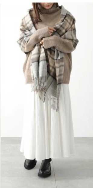 Нов дамски шал от камилска вълна и кашмир в стил Burberry
