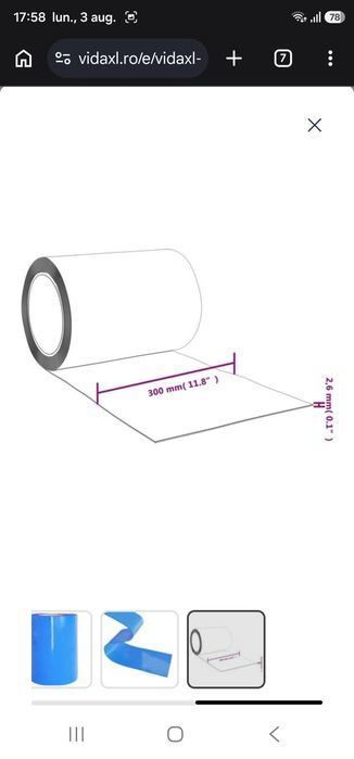 Perdea pentru ușă, albastru, 300 mmx2,6 mm 25 m, PVC