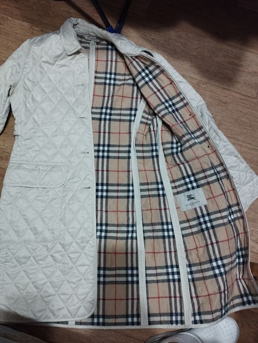 Стеганное пальто бербери S