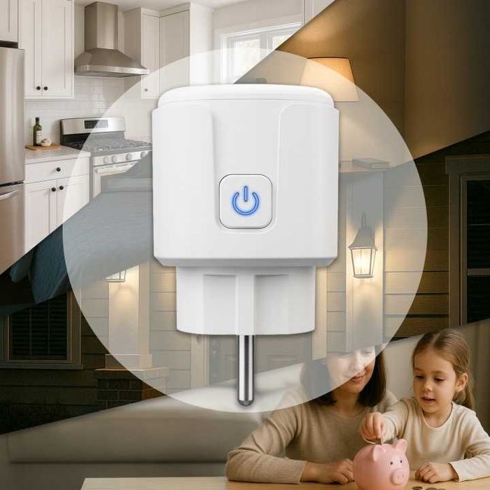 Smart WiFi Контакт Tuya 16A 3600W  Ватметър Таймер Alexa