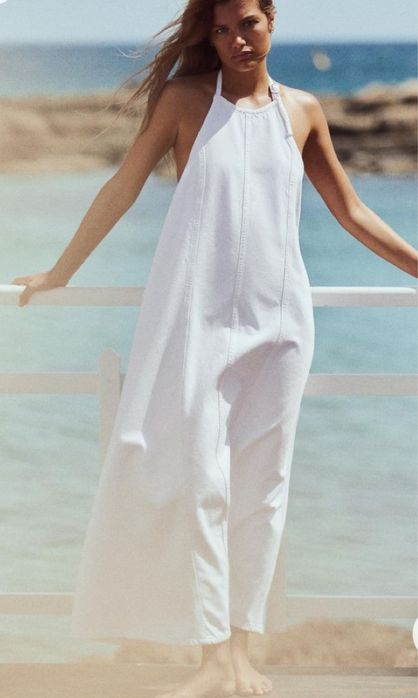 Дънкова рокля с гол гръб ZARA