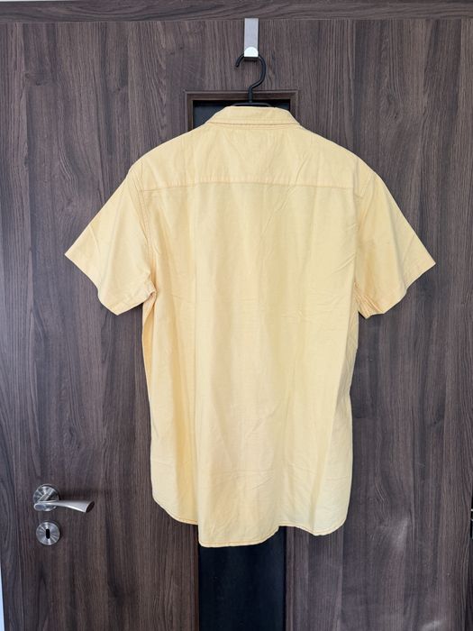 Чисто нова мъжка риза Tommy Hilfiger 80's Two Ply с къс ръкав, жълта, жълт цвят, размер XXL,  дизайнерска