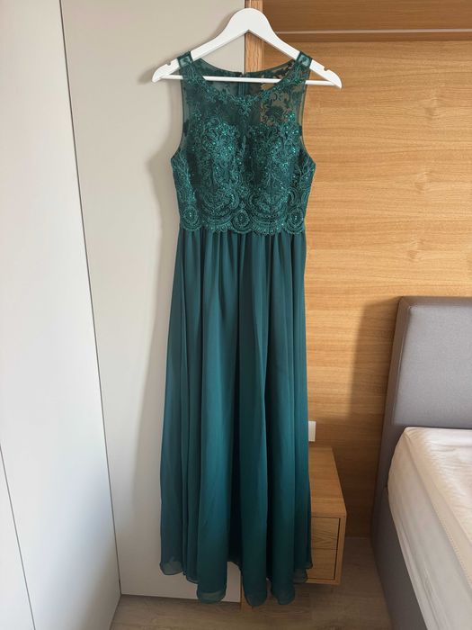 Рокля за официален повод - зелена, размер S/36 EU
