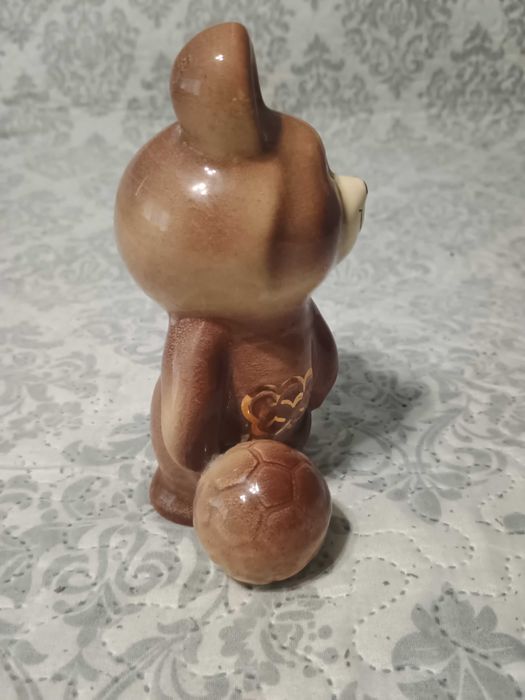 Рядко Мече МИША с Футболна Топка – Олимпиада 80 (СССР) – Перфектно!