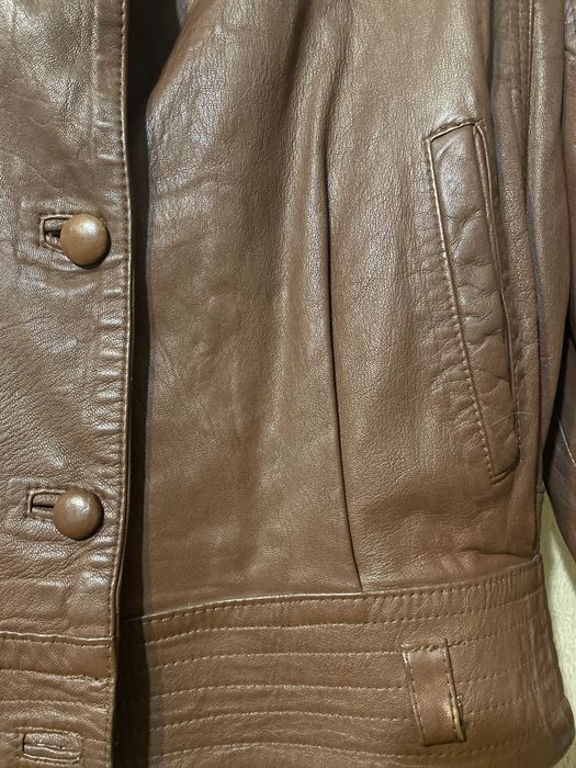 Jachete din piele culoare maron