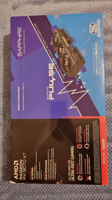 Placa video SAPPHIRE PULSE  RX 9070 XT GAMING, 16GB , 256bit
