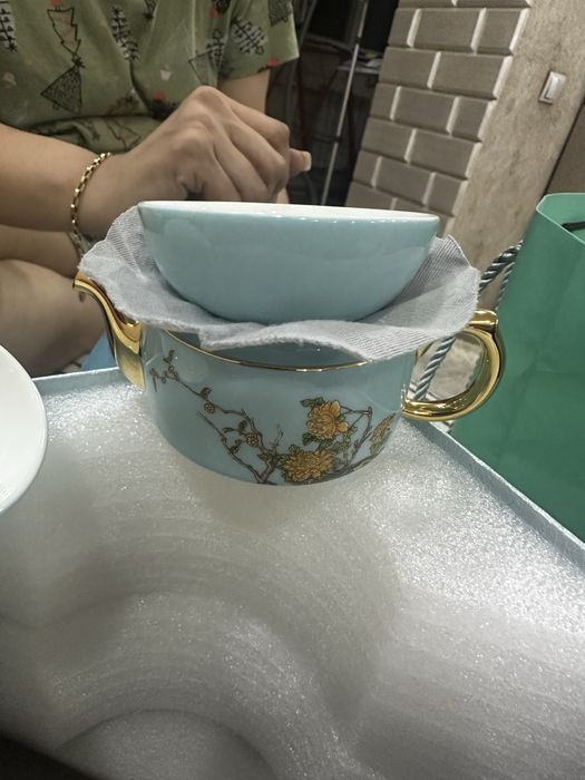 Фарфоровый сервиз Guoci Yongfengyuan Lady Turquioa, новый, оригинал