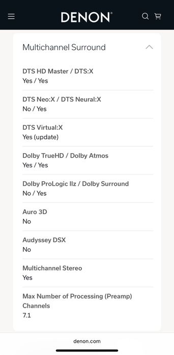 Denon AVR x2400h 7.2 канален 4K Аудио-видео ресивър с Dolby Atmos