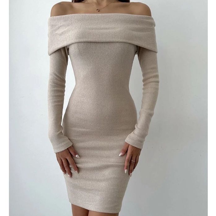 Скидки! Новое Платье в Рубчик в Двух Расцветках Турция