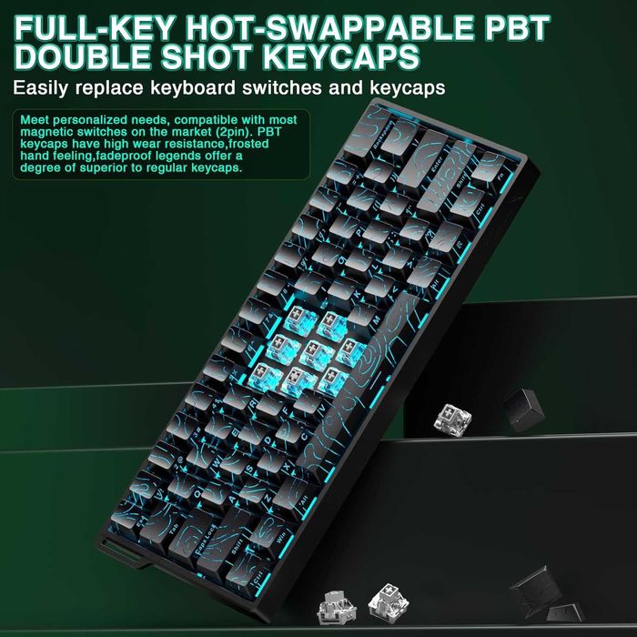 Клавиатура AULA WIN60 HE 60% Hall Effect Black