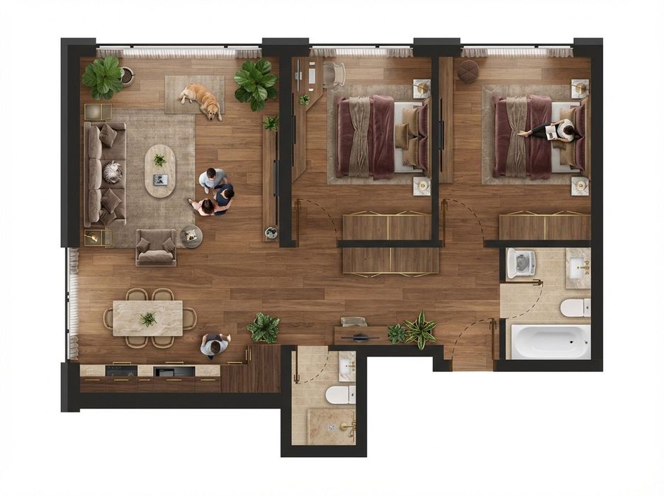 Apartament 3 camere, 2 bai, finisaje moderne, calitate, dezvoltator