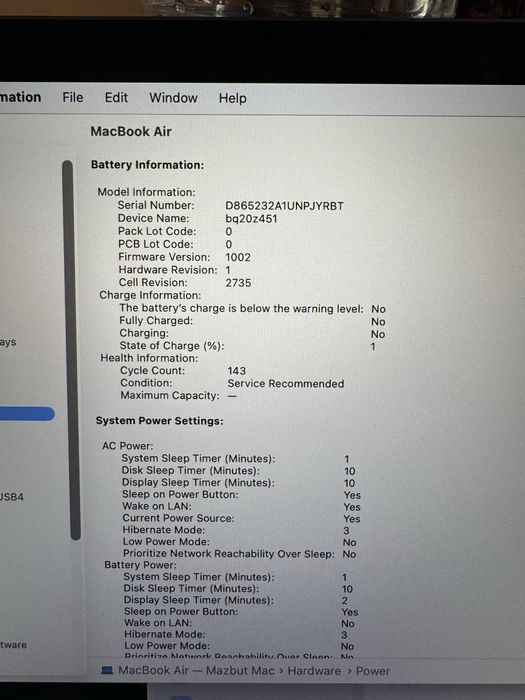 Macbook Air M1 8/256