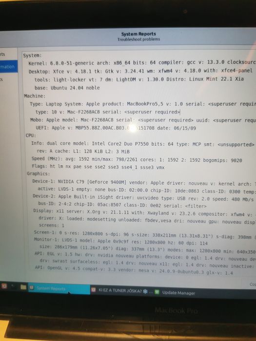 MacBook Pro 13” cu linux