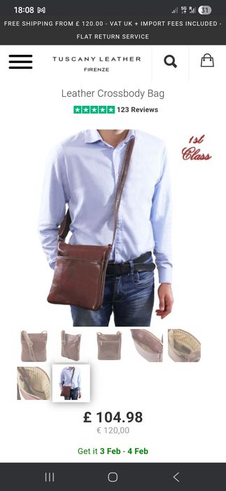 Borsetă piele Tuscany Leather nouă
