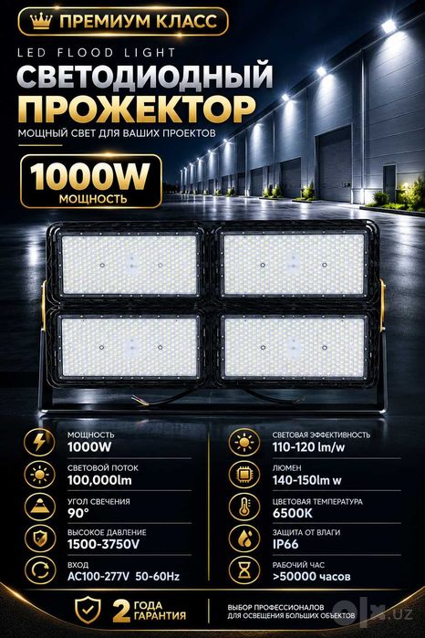 Светодиодный Прожектор  1000W  IP66