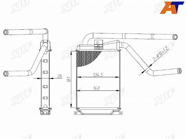 Радиатор печки Daewoo Nexia