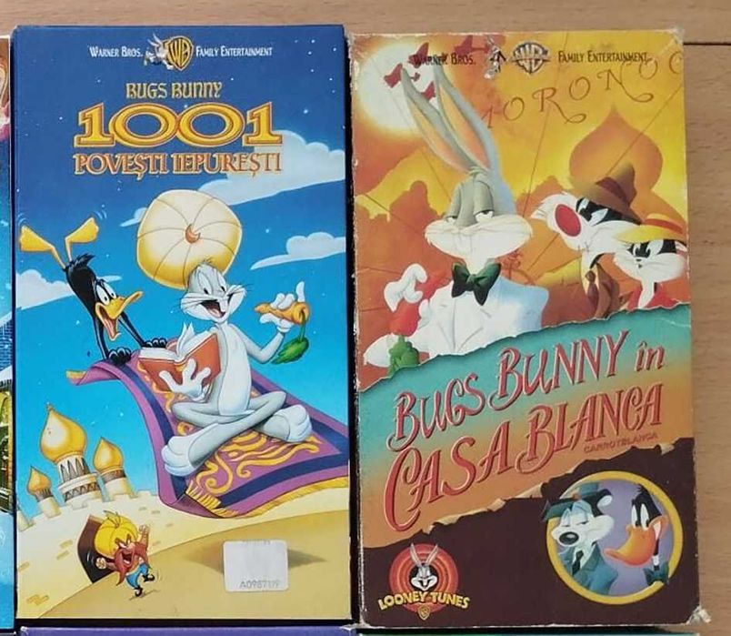 Lot 6 Casete VHS Originale Warner Bros & MGM Tom și Jerry Bugs Bunny Space Jam Ediții PV & TGM