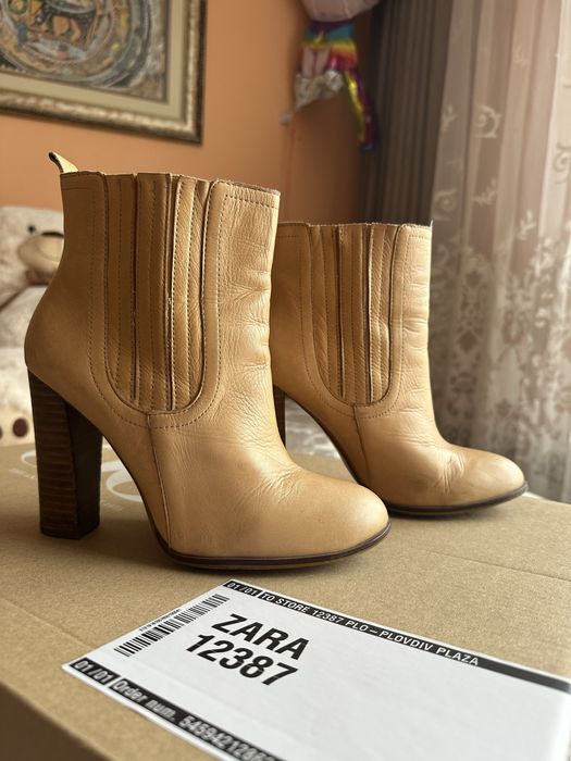Боти Zara ,естествена кожа
