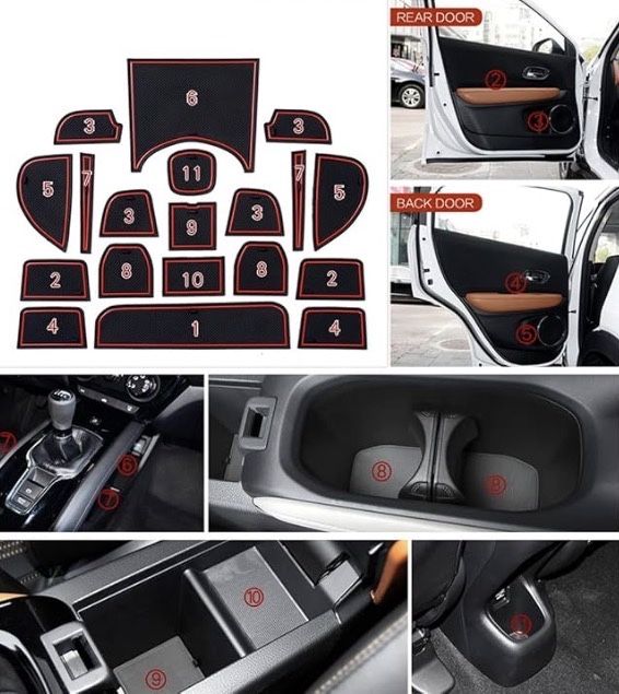 Сликонови подложки за отделения на вратите на Honda HR-V (2015-2021)