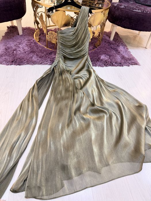 Rochie couture asimetrica din matase