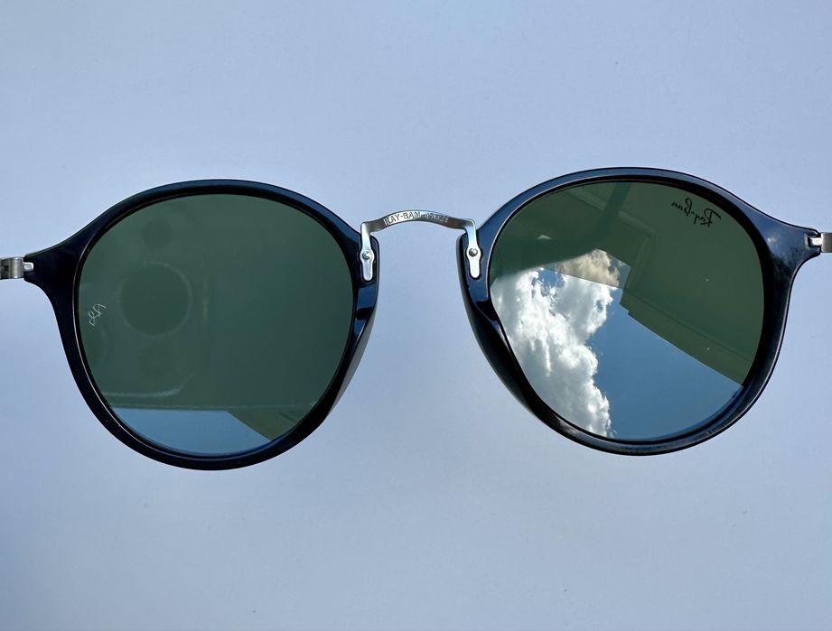 Ray Ban RB2447 Round Fleck Black G15 зелен Made in Italy Оригинал