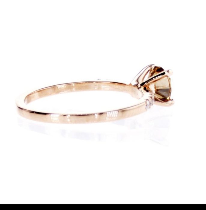 Inel aur cu diamant natural central impresionant 1.36 ct fancy intense