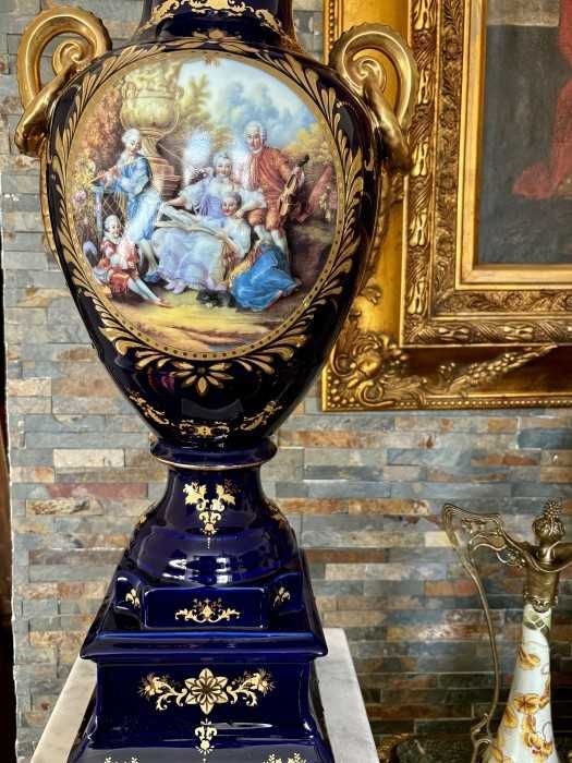 Impunator vas stil Sevres-marcat-portelan-aur-bronz-Franta