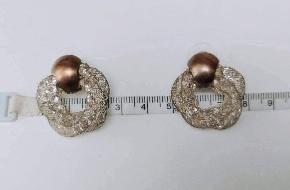 Vechi cercei din cupru, cristale Swarovski