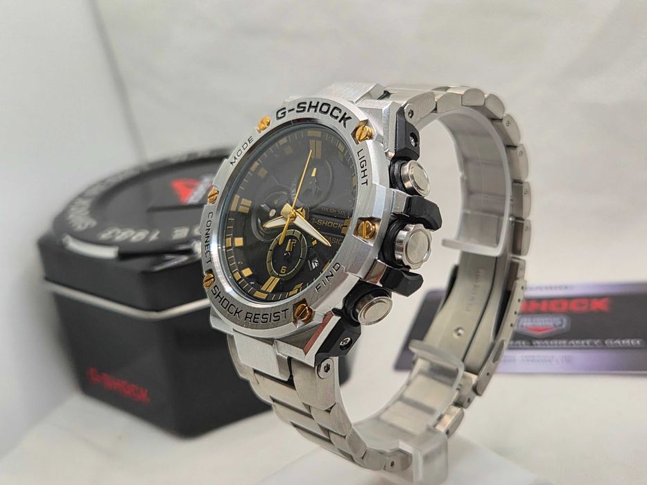 Ceas Sport Barbati Casio g shock GST B100d full metal , SILVER- BLACK-GOLD  Nou.Garantie 2ani