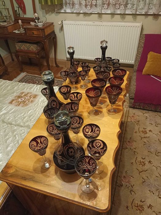 Set pahare cu decantor - cristal Bohemia